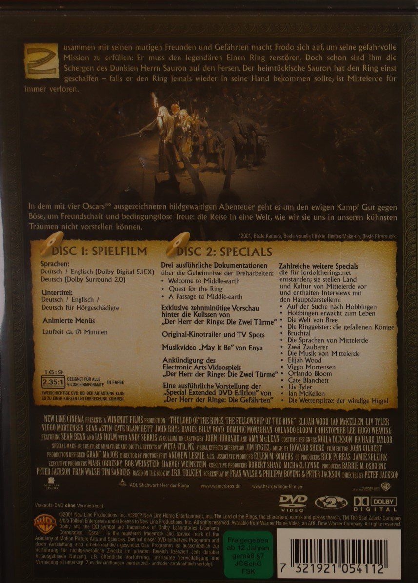 Alle DVDs: Herr der Ringe 1: Die Gefährten – Gebraucht aus Luzern von CONTENTI 2