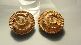 Boucles d'oreilles clips dorées vintage style années 80
