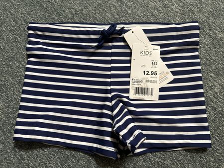 Badehose Kinder Marineblau gestreift Grösse 152 Neu