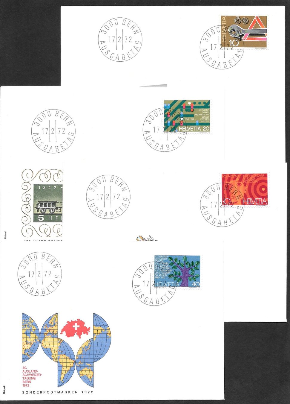 Tutti i francobolli: 4 FDC 505-508 Serie Einzelmarken ET 17.2.1972 – Nuovo (secondo la descrizione) da Olten venduto da clotaldi