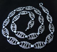 Klassische Jugendstil Halskette aus Silber 800
