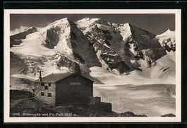 AK Diavolezzahütte, Blick zum Piz Pal