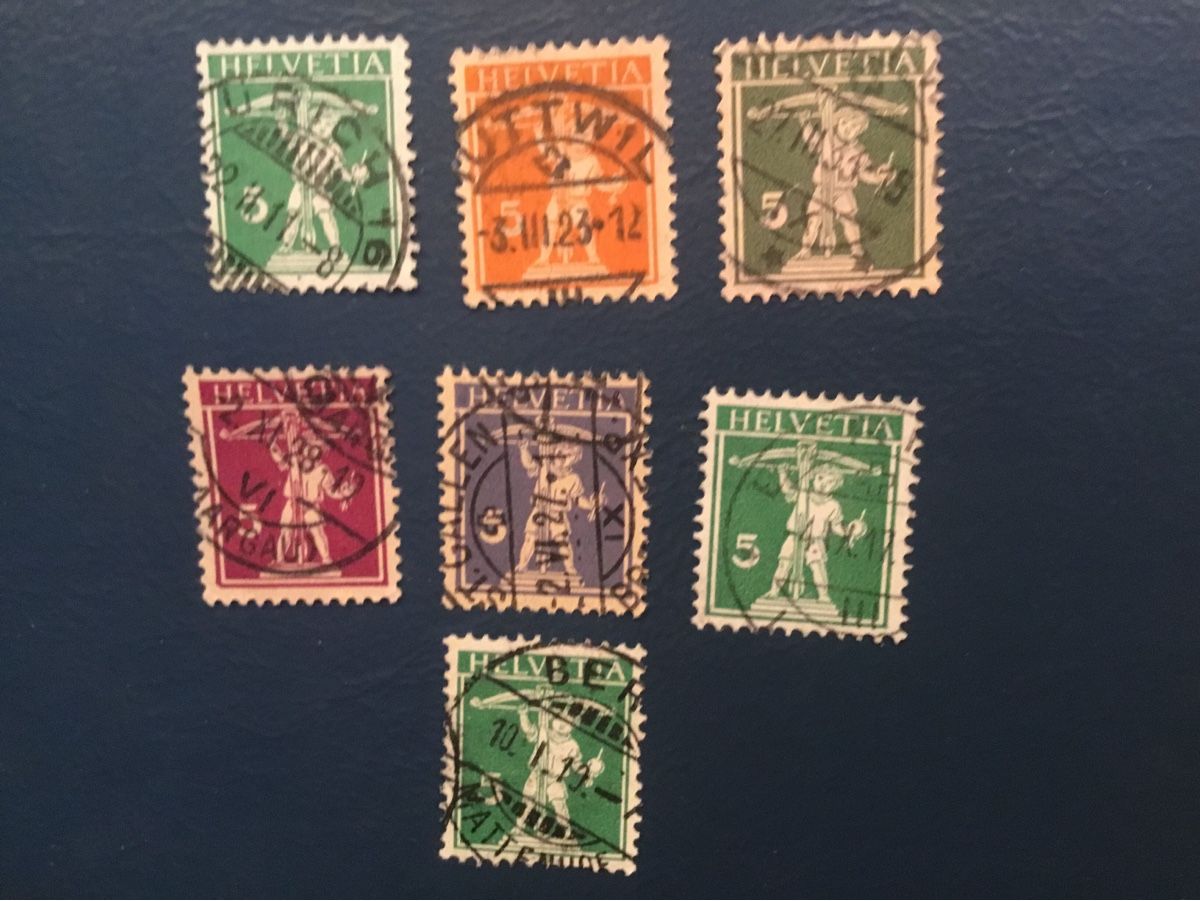 Tous les timbres: Tellknabe mit Armbrust 1909-1930 – D'occasion à steinach par Haudi5 6