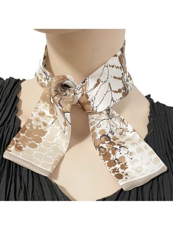 Twilly Mini-Schal 100% Seide rework Silvia-K braun-beige