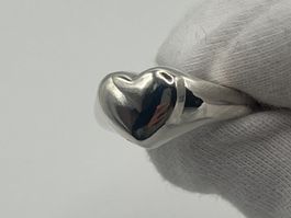 Bague cœur bombé lisse en Argent 925