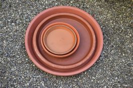 4 Keramik Untersetzer Terrakotta Terracotta gross + klein