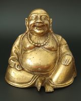 Lachender Buddha  aus Messing – Vintage Glücksbuddha