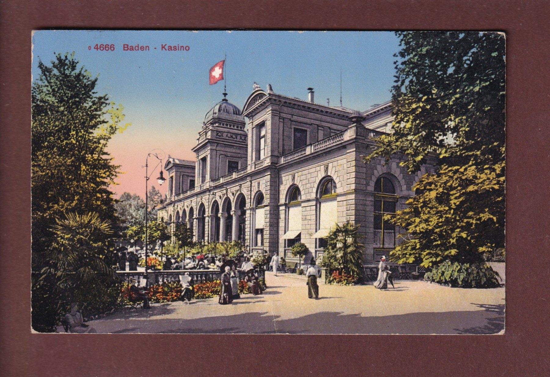 Cartoline postali: BADEN - Kasino - 1916 – Usato da Pully venduto da nicecards