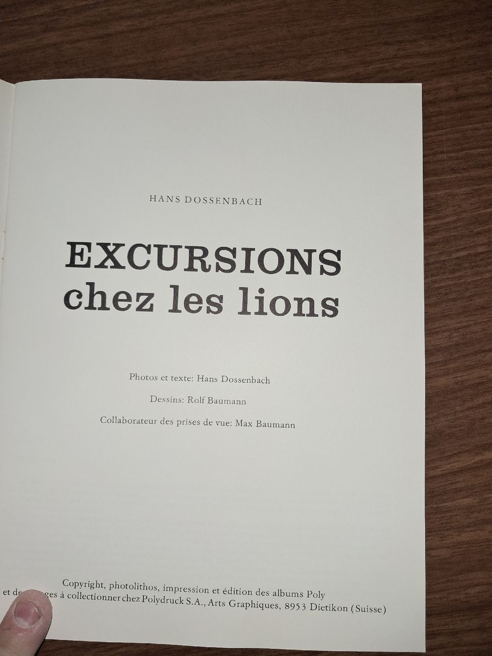 Libri: Excursions chez les lions – Usato da Le locle venduto da juliensaran 1