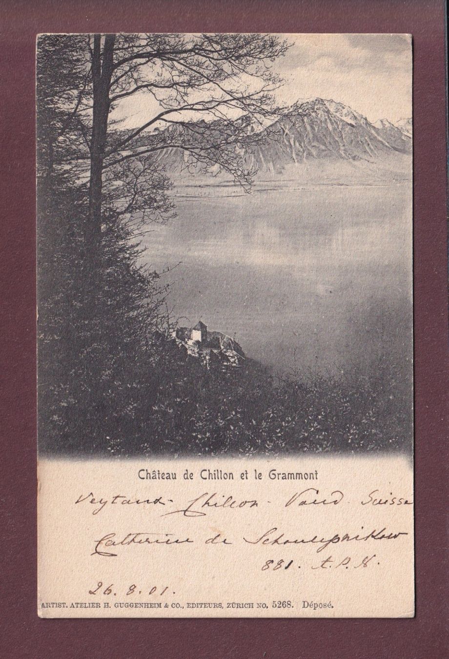 Cartoline postali: CHILLON et le Grammont - 1901 – Usato da Pully venduto da nicecards