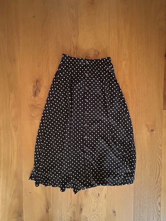 Vintage-inspirierter Polka Dot Midirock – Grösse XS