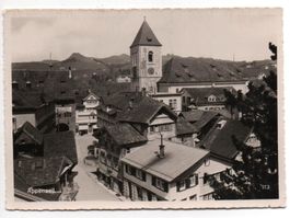 APPENZELL Consumhalle gel. 1951 Stempel Bahn St. Gallen-App.