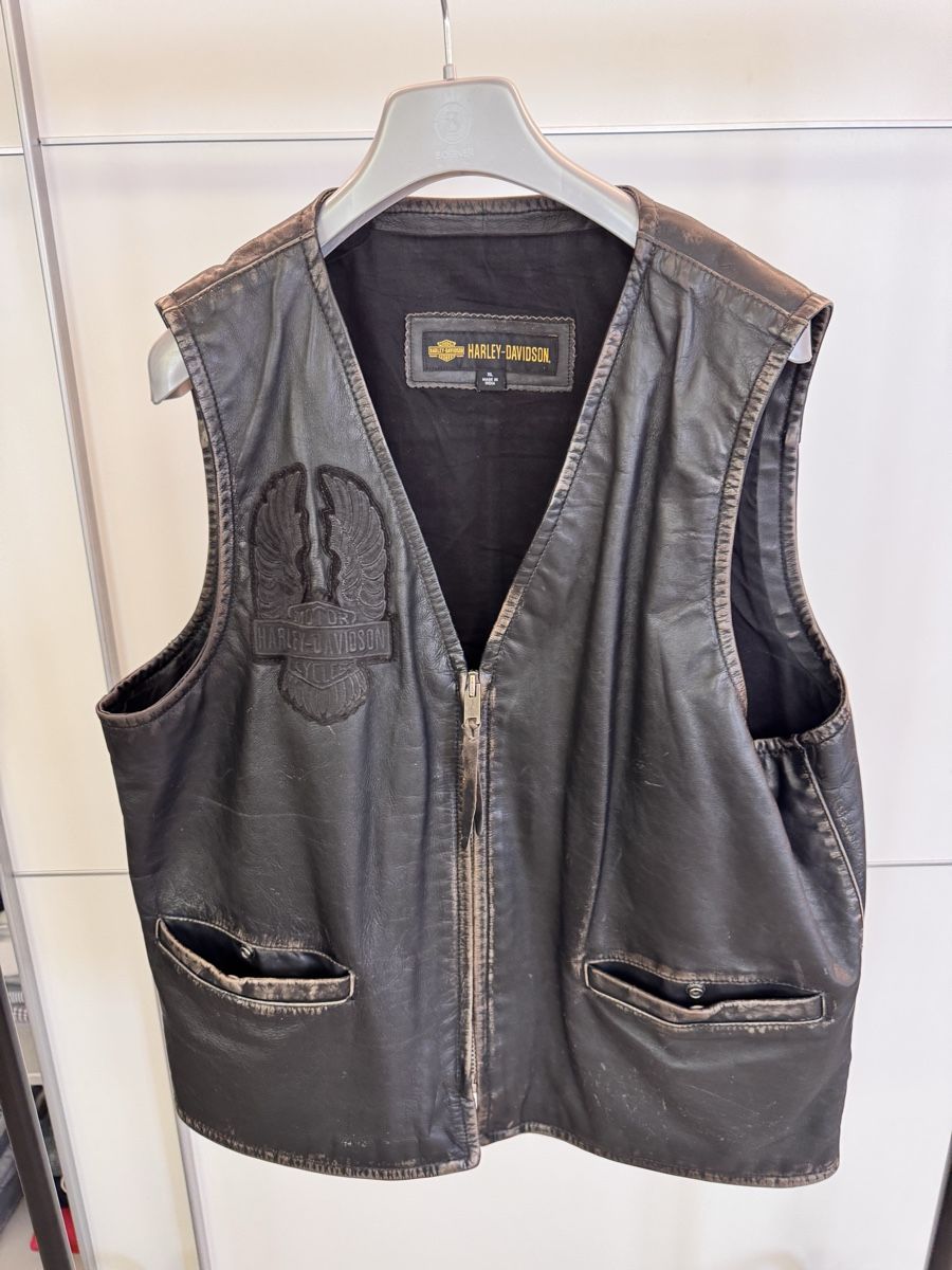 Harley-Davidson Gilet & Giacche: Original Harley-Davidson Distressed Lederweste US-Flag XL – Usato da Adliswil venduto da Bellezza06 2