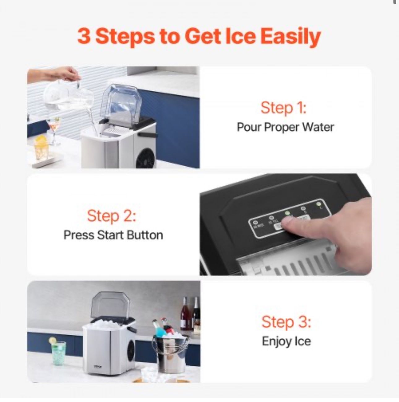 Elettrodomestici da cucina: Eisbereiter Eiswürfelbereiter 11,8kg/24h Eismaschine – Nuovo e nell'imballaggio originale da Amriswil venduto da JaJa-Express 4