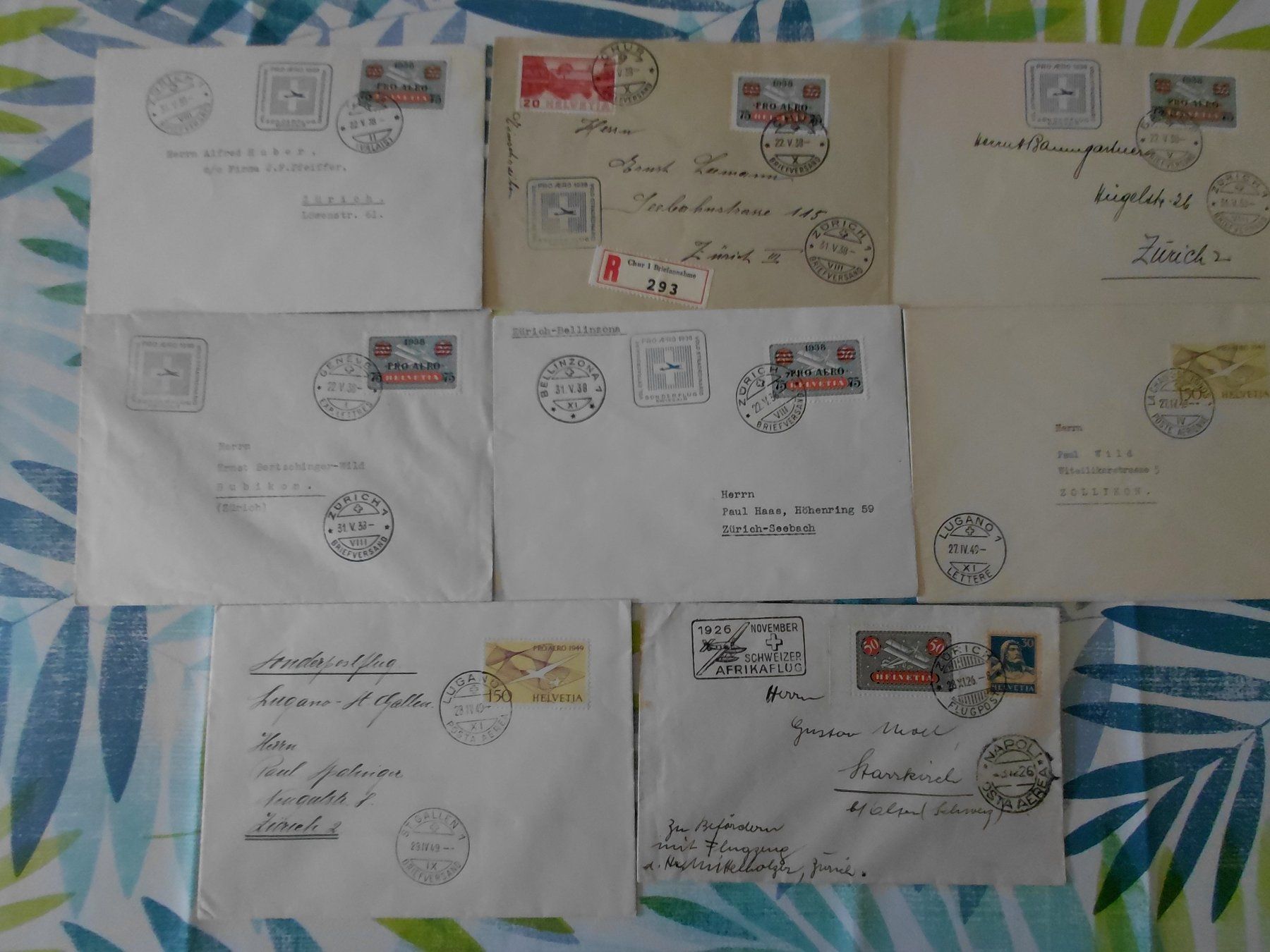 Alle Briefmarken: Div. CH Flugpostbriefe – Gebraucht aus Horw von Onurb008 1