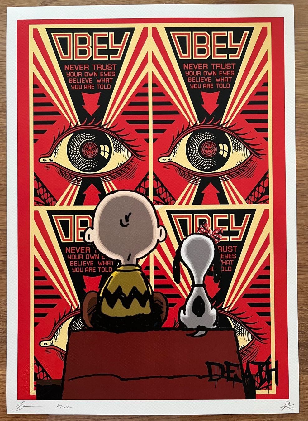 DEATH NYC Obey Snoopy & Charlie Limitierte Serigrafie Handsi (Gebraucht ...