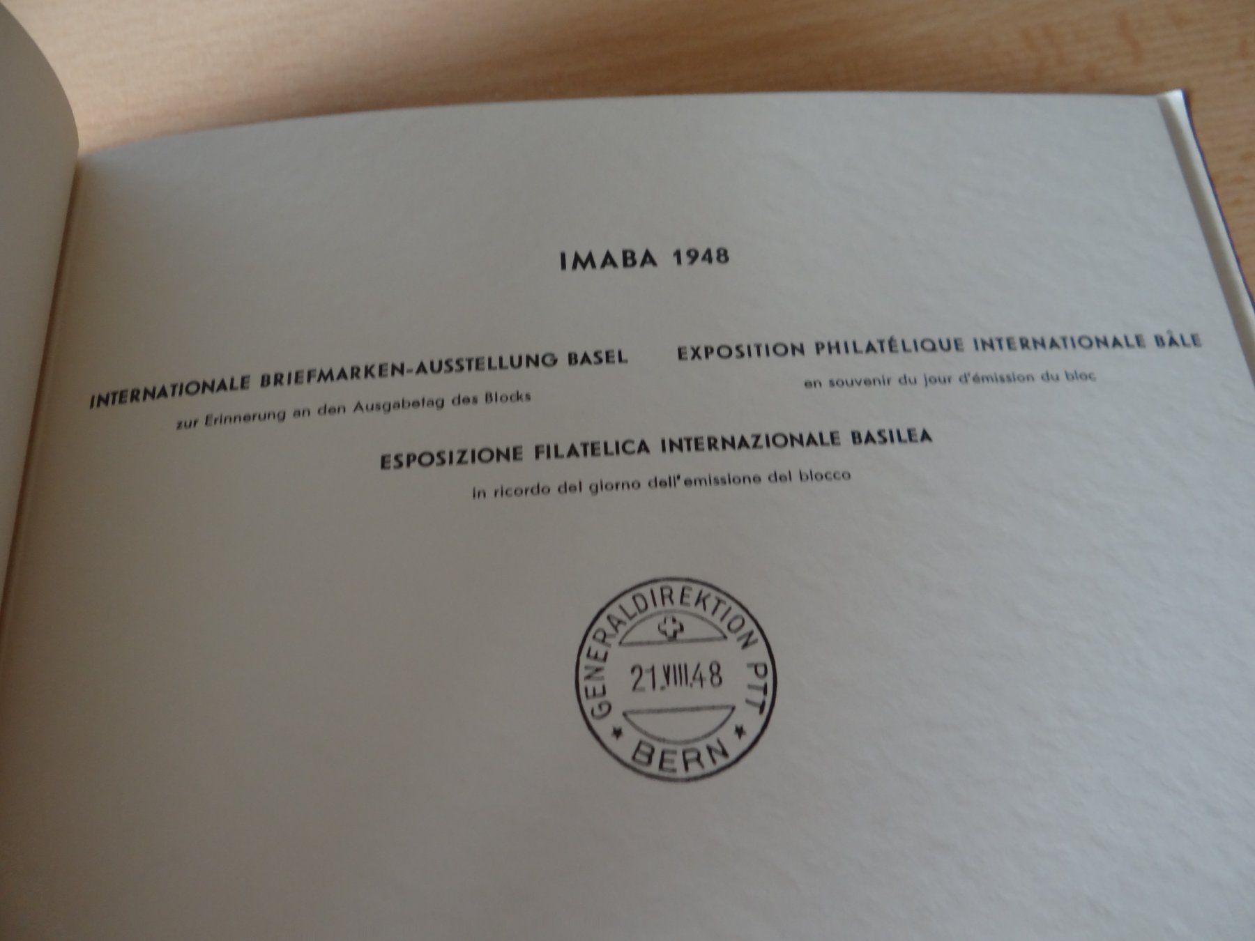 Tutti i francobolli: PTT-Geschenkheft Block IMABA 1948 Basel gest.+ungest. – Usato da Kriens venduto da Na4 1