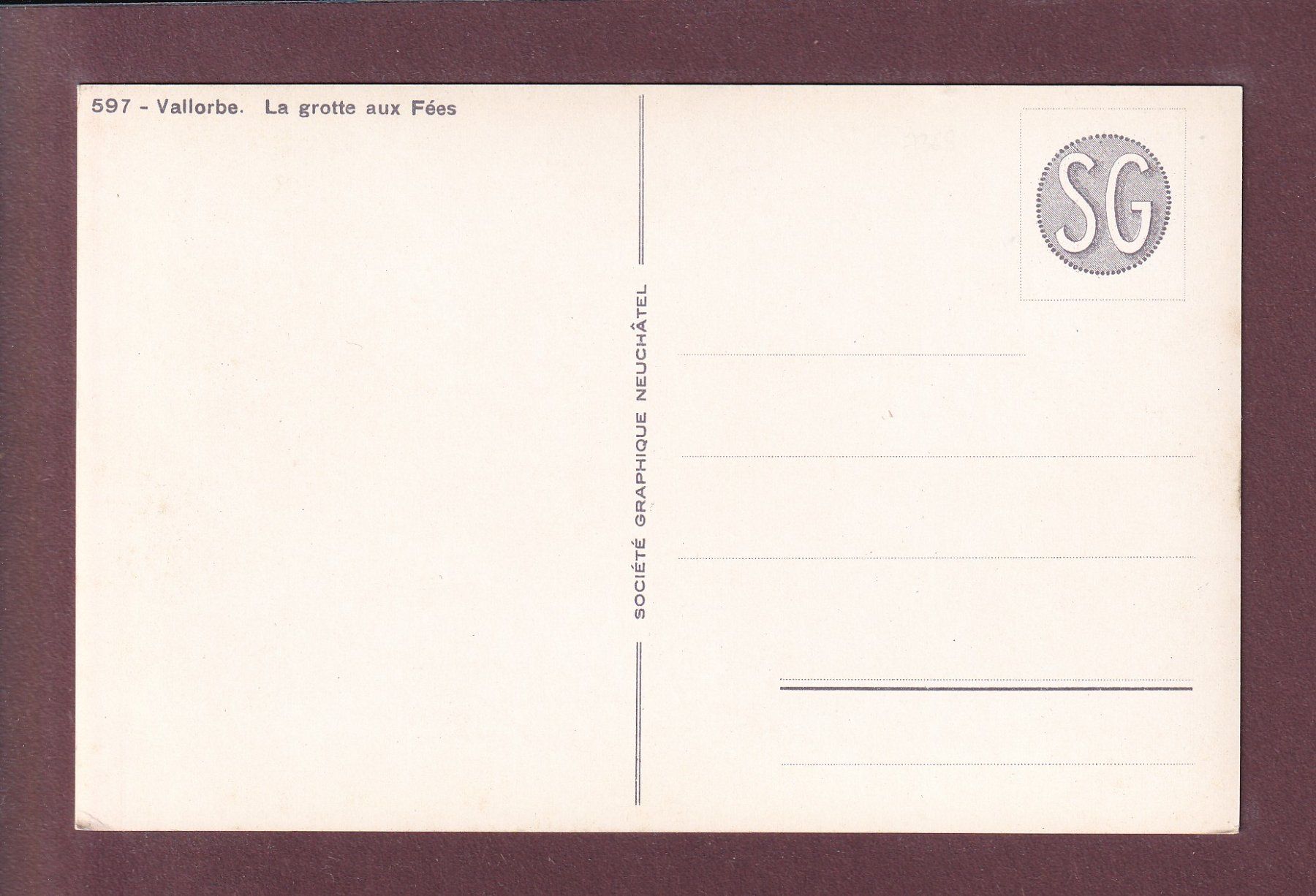 Cartes postales: VALLORBE - Grotte aux Fées – D'occasion à Pully par nicecards 1