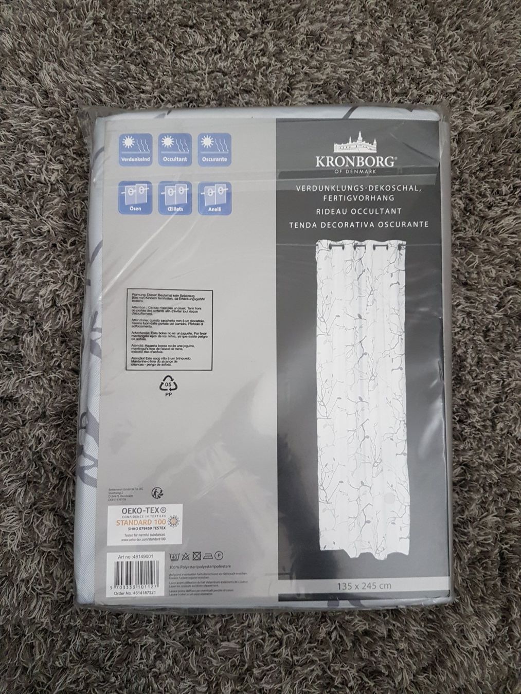 Tende: Kronborg Vorhang (135x245 cm) – Nuovo e nell'imballaggio originale da Basel venduto da borsos 1