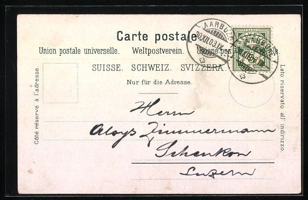 Cartoline postali: AK Aarburg, Uferpartie mit Kirche, 1903 – Usato da Berlin venduto da bartko-reher 1