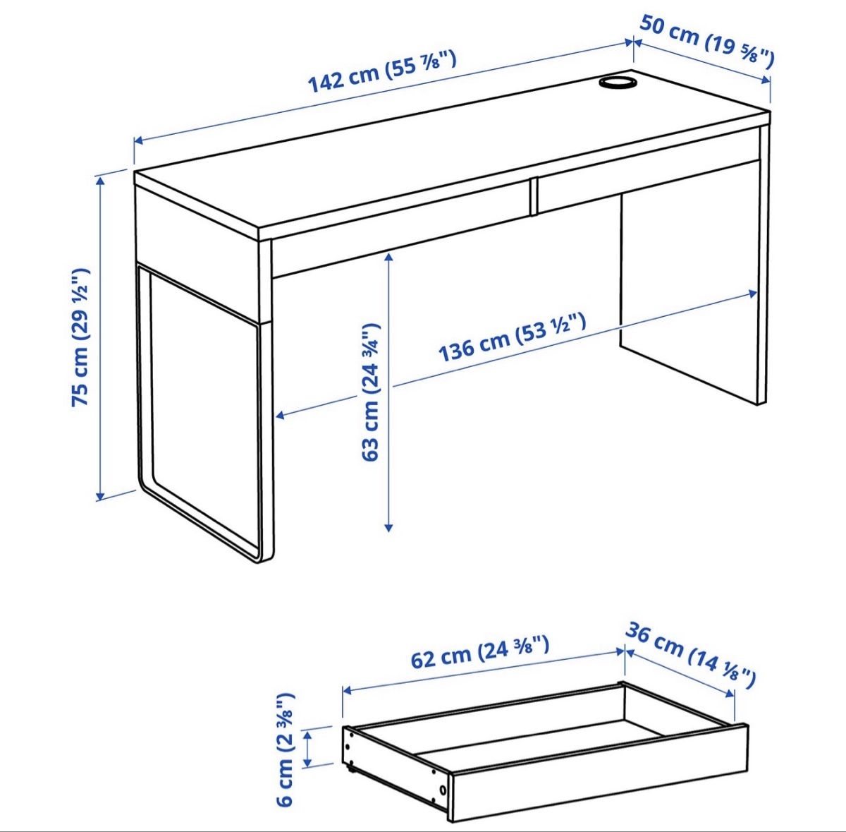 Scrivanie: Schreibtisch weiss / kompakt – Usato da Ruswil venduto da FBA_6017 1