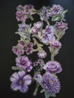 Lot de stickers fleurs violettes motif floral neuf
