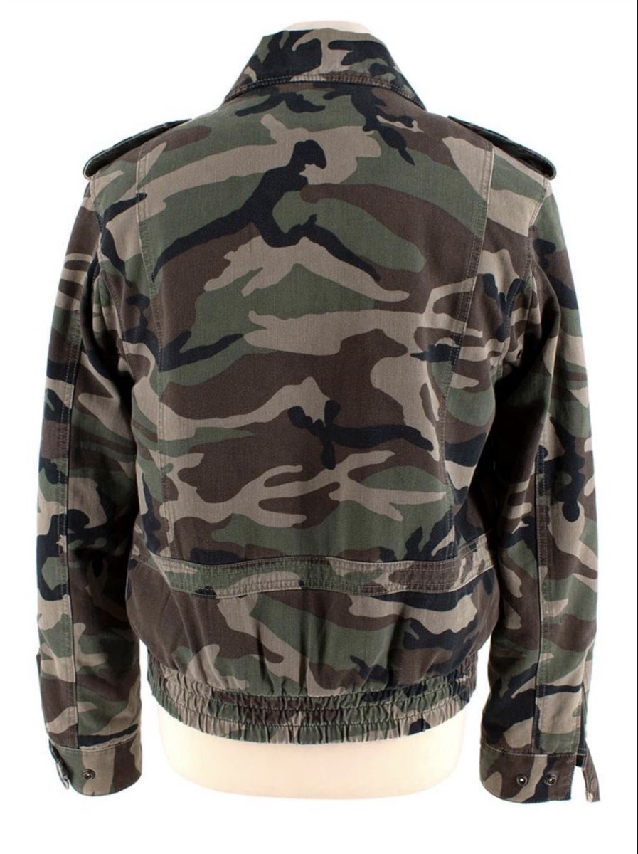 Saint Laurent Giacche: Saint Laurent Green Camouflage Aviator Jacket – Usato da Langenthal venduto da lau_vv9q 3