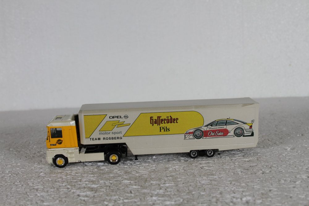 Camion Renault AE Routier 1/87 Herpa – ASG Suède, Semi-remorque Bâchée, Maquette Plastique Collection, Made In Germany
