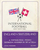 Matchprogramm England- Schweiz U-23 1971