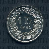 CHF___1.00 1981 stgl * nigelnagelneu! 1 Franken