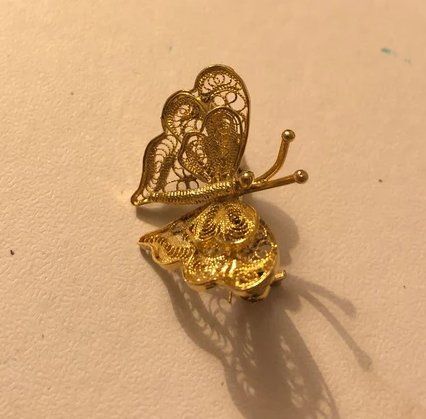 Spille & Fermagli: Broche papillon plaquée or – Usato da Bern venduto da gaelle_m 1