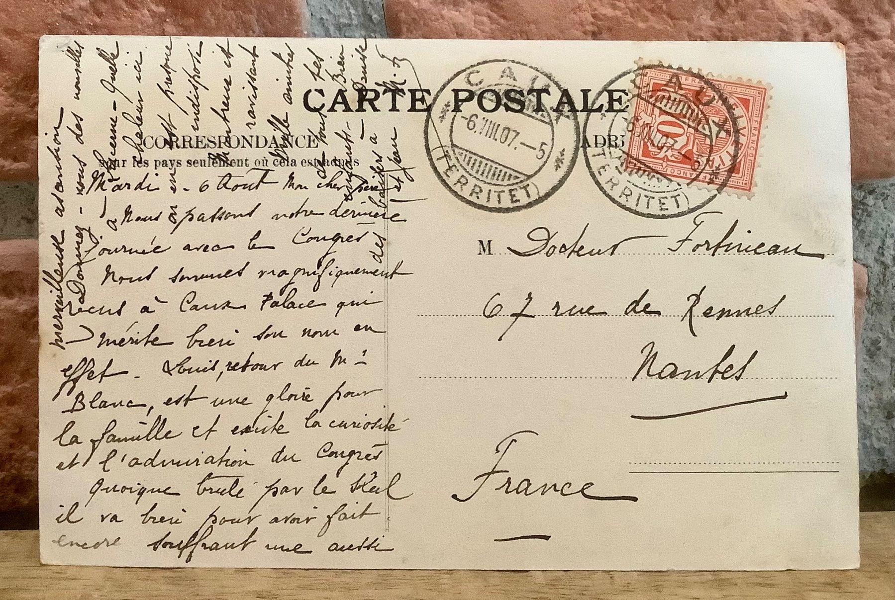 Cartoline postali: 1907 - CAUX PALACE - Territet – Usato da Root venduto da ENGLAND-TREASURES 2