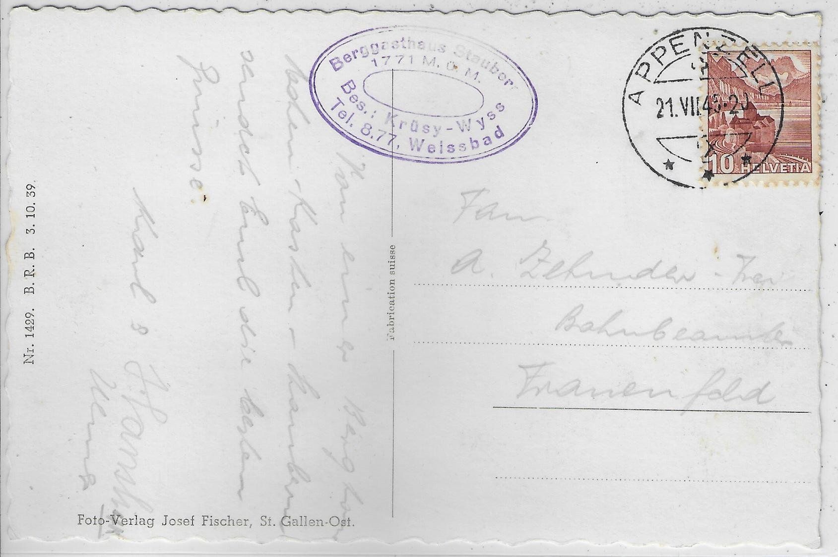 Cartoline postali: Berggasthaus Staubern mit Staubernkanzel – Usato da Ettingen venduto da Kartenplanet 1