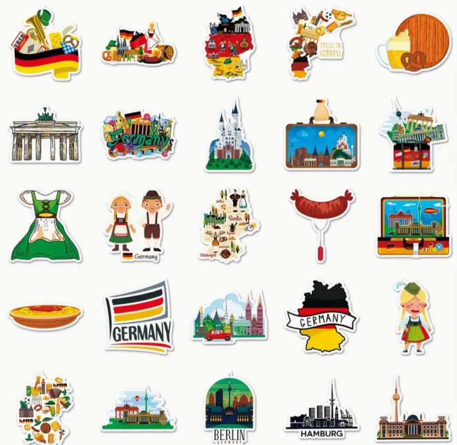 Aufkleber: 50 Sticker Aufkleber Deutschland – Neu und originalverpackt aus Dintikon von Vexi 1