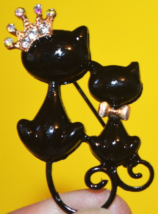 9 Stück Katzen Emaille Brosche Set - Niedliche Tier Anstecknadeln