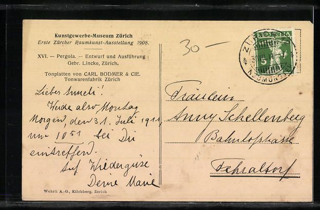 Cartes postales: Zürich, Kunstgewerbe-Museum, Raumkunst- – D'occasion à Berlin par bartko-reher 1