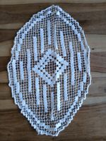 43x28 cm Vintage Crocheted Doily, Oval, Handmade, Excellent