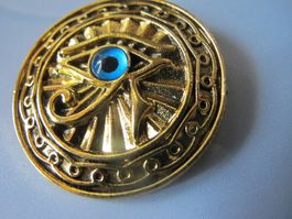 Brosche, Auge des Horus, Goldfarben, Top Zustand