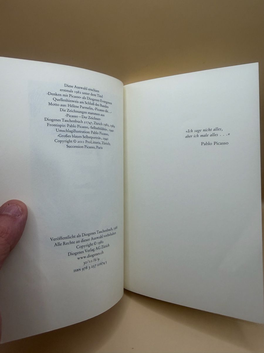 Libri: Picasso Über Kunst - Diogenes Taschenbuch – Usato da Genève venduto da sho_67qj 3