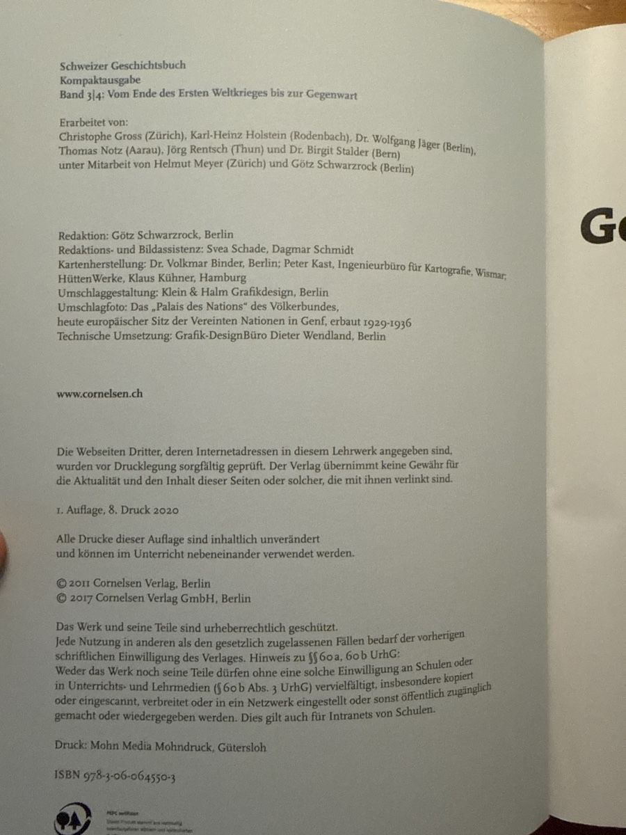 Bücher: Schweizer Geschichtsbuch 3/4 Kompaktausgabe – Gebraucht aus Meilen von vil_j6bf 2