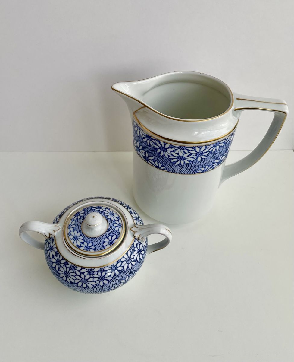 Rosenthal Set di piatti: Set pichet et sucrier Rosenthal, décor bleu fleuri – Usato da Genève venduto da mar_nd6c 1