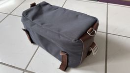 Fahrradtasche mit Schultergurt – Grau/Braun