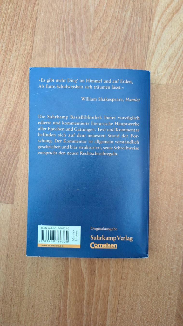 Libri: Hamlet - William Shakespeare (Text und Kommentar) – Usato da Männedorf venduto da tobtob1 1
