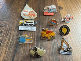 10 Stk. Pin - Werbung mit LKW, Bagger etc.