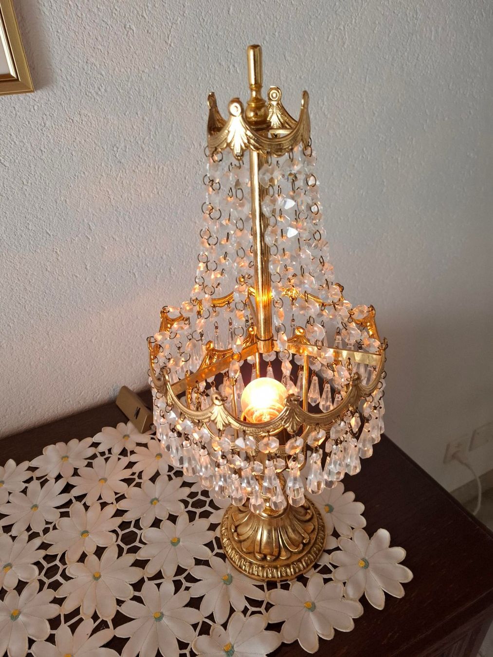 Lampade: Prismen-Tischleuchte, Vintage, – Usato da Obfelden venduto da Kleha 1