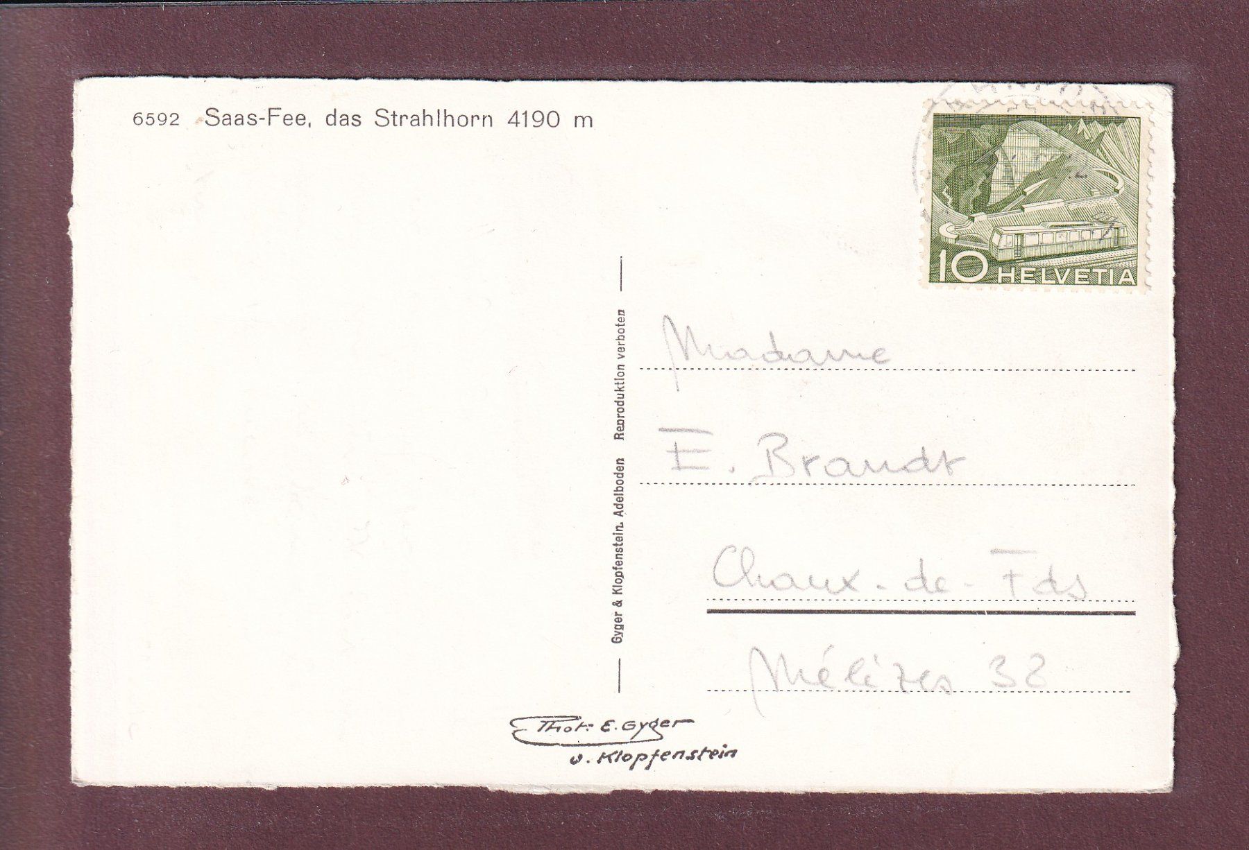 Cartes postales: Saas-Fee - STRAHLHORN – D'occasion à Pully par nicecards 1