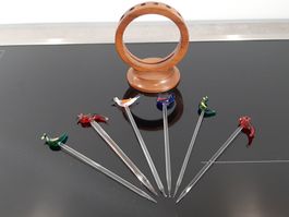 Vintage 50er 60er Jahre Cocktailspiesse Ständer Lauscha Glas