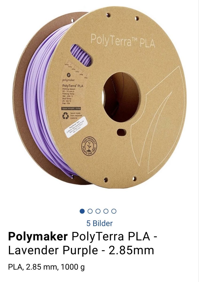 Filamento: Polymaker PolyTerra PLA Filament  – Nuovo e nell'imballaggio originale da Rüti ZH venduto da Butterfly206cc 1