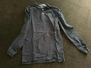 PIER ONE Polo Langarm Shirt dunkelblau XS (170/176)
