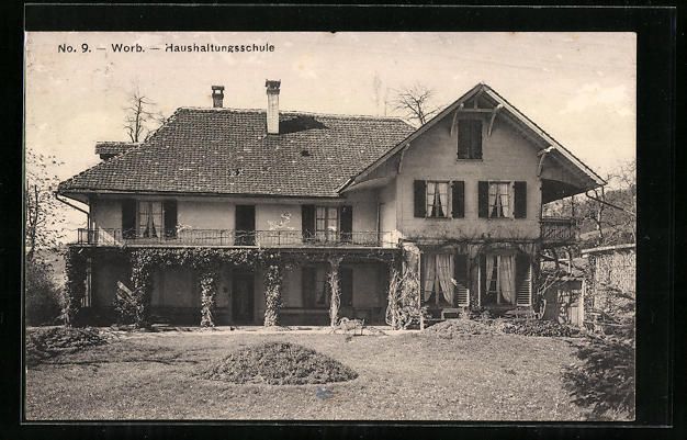Ansichtskarten: AK Worb, Haushaltungsschule, 1910 – Gebraucht aus Berlin von bartko-reher